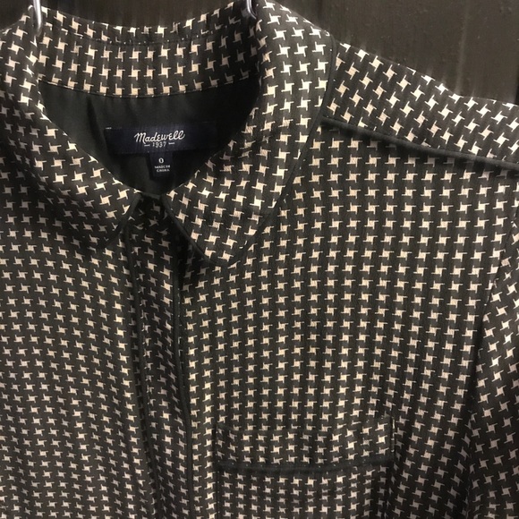 Madewell silk print button front dress (Wednesday would approve) - Picture 3 of 8